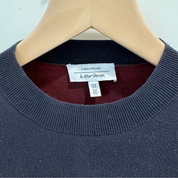 & Other Stories navy “Paris” editorial crewneck sweater - size XS - Picture 4 of 5